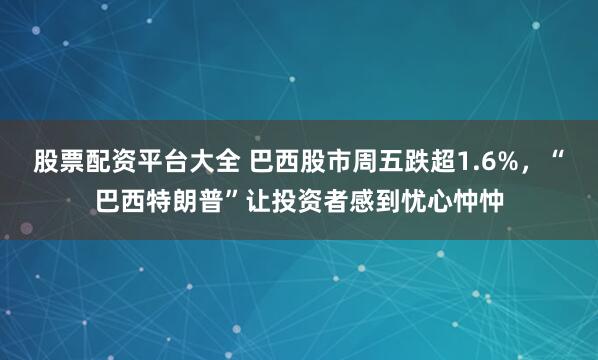 股票配资平台大全 巴西股市周五跌超1.6%，“巴西特朗普”让投资者感到忧心忡忡